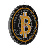 Bitcoinのロゴの記号のCryptocurrencyの硬貨のダート盤 ダーツボード (正面左)