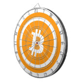 Bitcoinのロゴの記号のCryptocurrencyの硬貨の投げ矢板 ダーツボード (正面右)