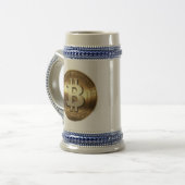 Bitcoinのロゴの記号Cryptocurrency暗号のステイン ビールジョッキ (正面左)