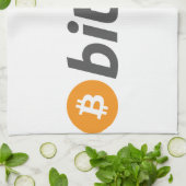Bitcoinのロゴ + 文字 キッチンタオル (折り畳み)