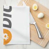 Bitcoinのロゴ + 文字 キッチンタオル (四つ折り)