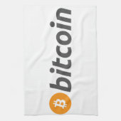 Bitcoinのロゴ + 文字 キッチンタオル (縦)