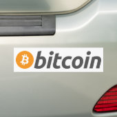 Bitcoinのロゴ + 文字 バンパーステッカー (車上)