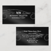 Bitcoinの交換のコンサルタント、銀製のスポーツ・カーのロゴ 名刺 (正面/裏面)