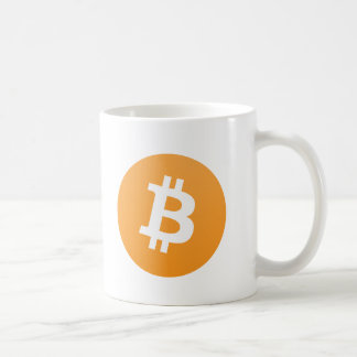 Bitcoinの文字との元のオレンジおよび白いロゴ コーヒーマグカップ