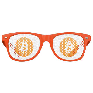 Bitcoinの白い大人のレトロのパーティーの陰 レトロサングラス