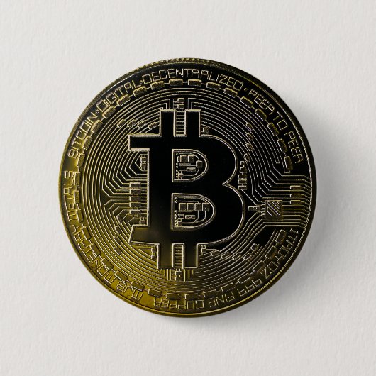 Bitcoinの硬貨 缶バッジ (正面)