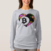 BITCOINの花柄のハートCryptoNook Tシャツ (正面)