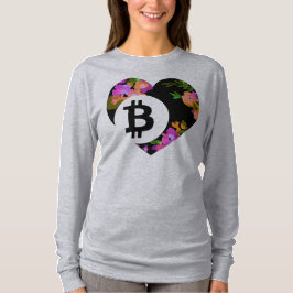 BITCOINの花柄のハートCryptoNook Tシャツ