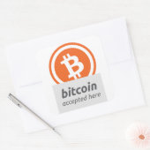 Bitcoinはここにステッカーを受け入れた スクエアシール (封筒)