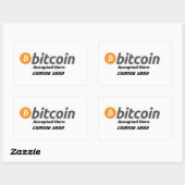 Bitcoinはここにステッカーを受け入れた 長方形シール (シート)