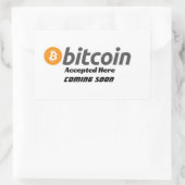 Bitcoinはここにステッカーを受け入れた 長方形シール (バッグ)