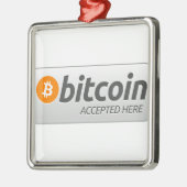 Bitcoinはここに受け入れた！ メタルオーナメント (左)