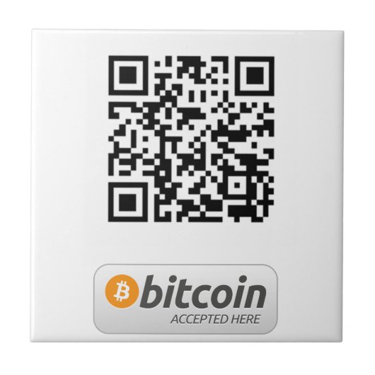 Bitcoinはここに受け入れました タイル (正面)