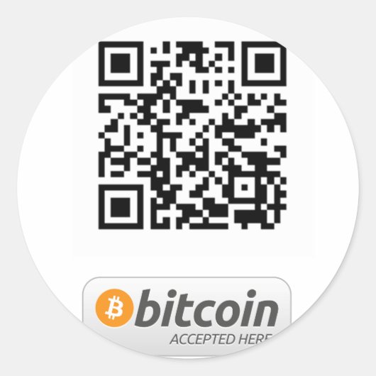 Bitcoinはここに承諾 ラウンドシール (正面)