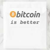 Bitcoinは通貨のCryptocoinのよりよいステッカーです 長方形シール (バッグ)