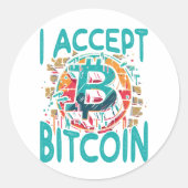 Bitcoinを受け入れる – トレンディー暗号通貨デジタルC ラウンドシール (正面)