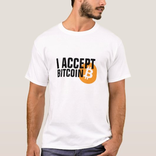 Bitcoinを受け入れる Tシャツ (正面)