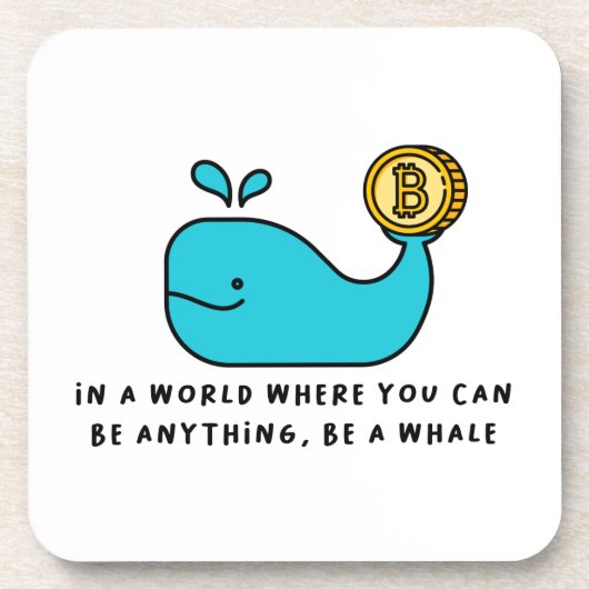 BitcoinクジラTシャツ コースター (正面)