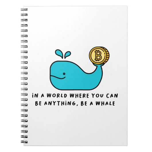 BitcoinクジラTシャツ ノートブック (正面)