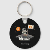 Bitcoinクリプトムーン宇宙飛行士デザインBTC キーホルダー (正面)