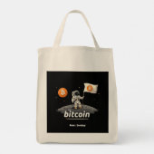 Bitcoinクリプトムーン宇宙飛行士デザインBTC トートバッグ (裏面)