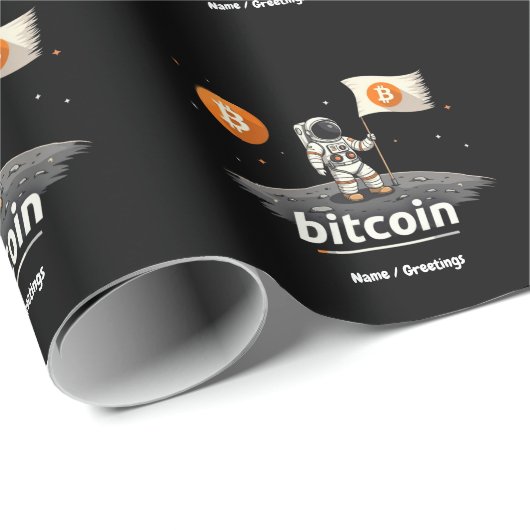 Bitcoinクリプトムーン宇宙飛行士デザインBTC ラッピングペーパー (ロールコーナー)