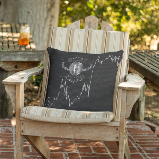 Bitcoinコイン金貨を持つ燭台金ゴールドグラフ アウトドアクッション (椅子)