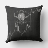 Bitcoinコイン金貨を持つ燭台金ゴールドグラフ アウトドアクッション (裏面)