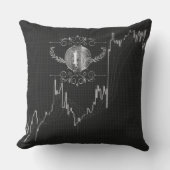 Bitcoinコイン金貨を持つ燭台金ゴールドグラフ アウトドアクッション (正面)