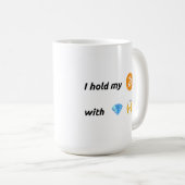 Bitcoinダイヤモンドハンド コーヒーマグカップ (正面右)