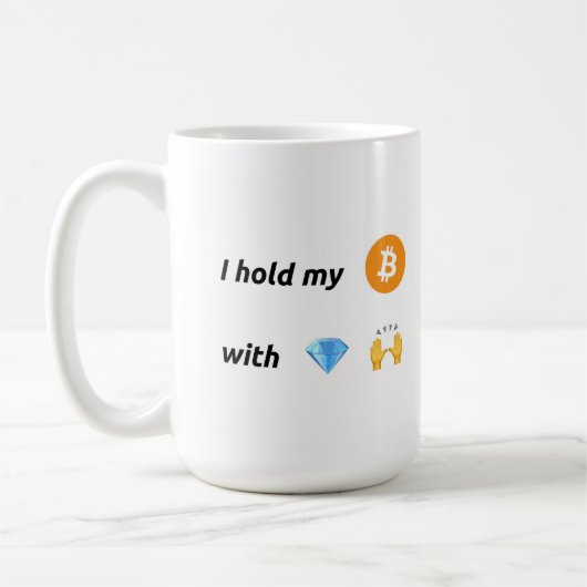 Bitcoinダイヤモンドハンド コーヒーマグカップ (左)