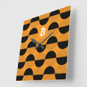 Bitcoinデザイナーウォッチ スクエア壁時計 (傾斜)