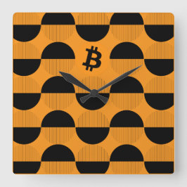 Bitcoinデザイナーウォッチ スクエア壁時計