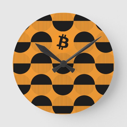 Bitcoinデザイナーウォッチ ラウンド壁時計 (正面)