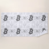 Bitcoinデジタル暗号通貨ホワイトブラック ビーチタオル (正面)