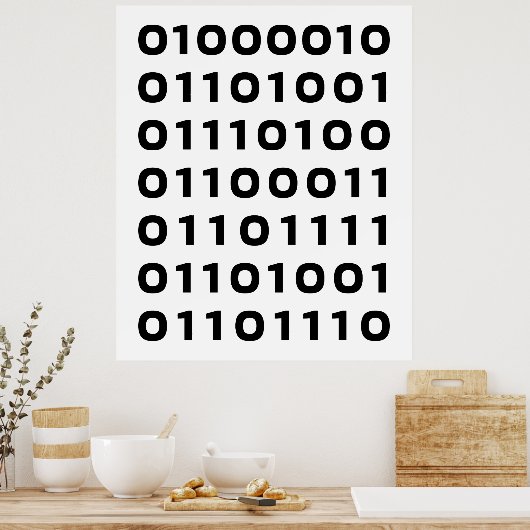 Bitcoinバイナリ ポスター (キッチン)