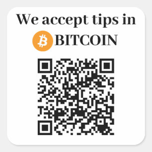 Bitcoinパーソナライズされたステッカーのヒントを受け入れる スクエアシール