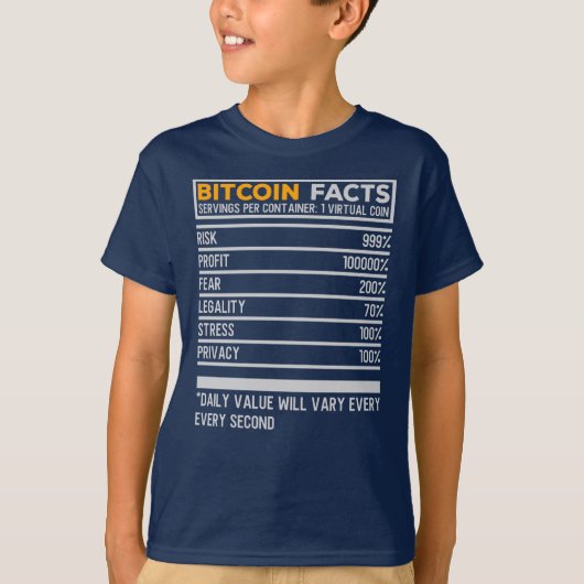 Bitcoinファクトシート Tシャツ (正面)