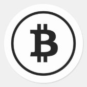 Bitcoinブラックステッカー ラウンドシール (正面)