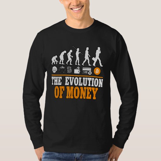 Bitcoinブロックチェーンへの金銭の進化1 Tシャツ (正面)