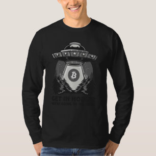 BitcoinホドラームーンUfoエイリアンスペースへ Tシャツ