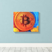 Bitcoinポスター キャンバスプリント (インサイチュ (ウッドフロア))