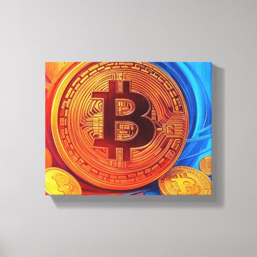 Bitcoinポスター キャンバスプリント (正面)