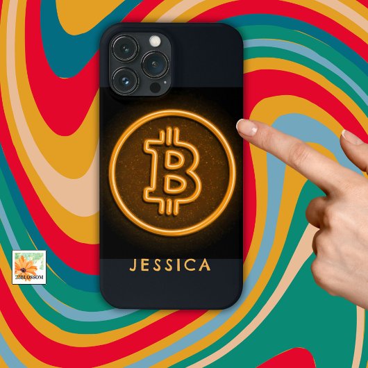 bitcoinレトロ主導のサインCRYPTOギフトパーソナライズされたー Case-Mate iPhoneケース