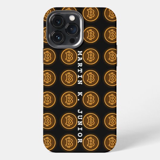 bitcoinレトロ主導のシンボルや象徴CRYPTOギフトパーソナライズされた iPhoneケース (裏面)