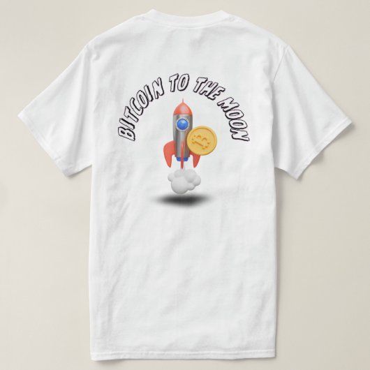 BitcoinロケットTシャツ Tシャツ (デザイン裏面)