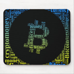 Bitcoinロゴのグラフィックワードアート マウスパッド