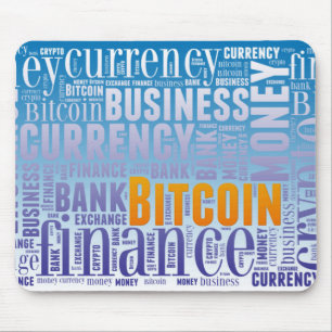 Bitcoinロゴのグラフィックワードアート マウスパッド
