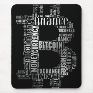 Bitcoinロゴのグラフィックワードアート マウスパッド